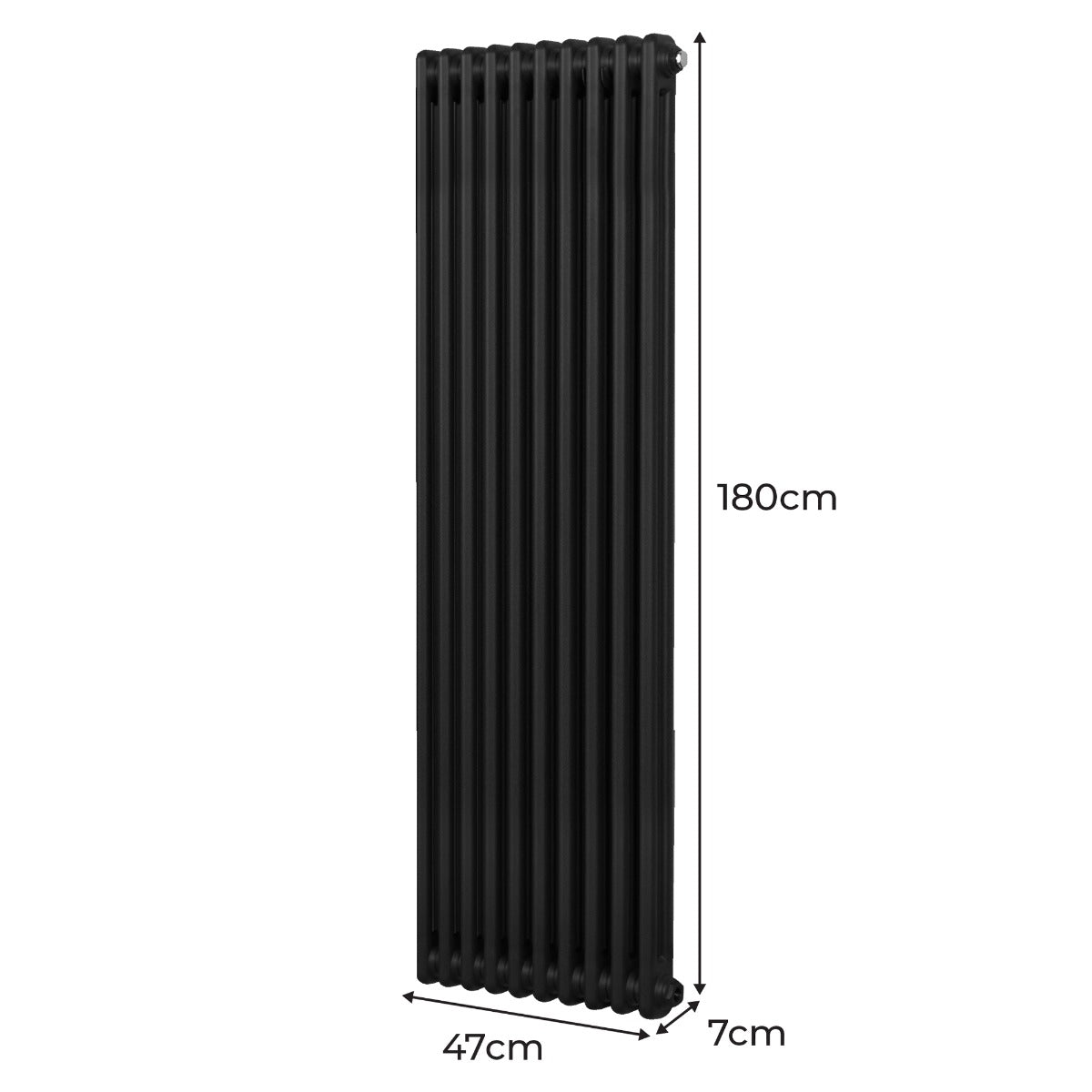 Radiateur Traditionnel à Double Colonne – 1800 x 472 mm – Noir