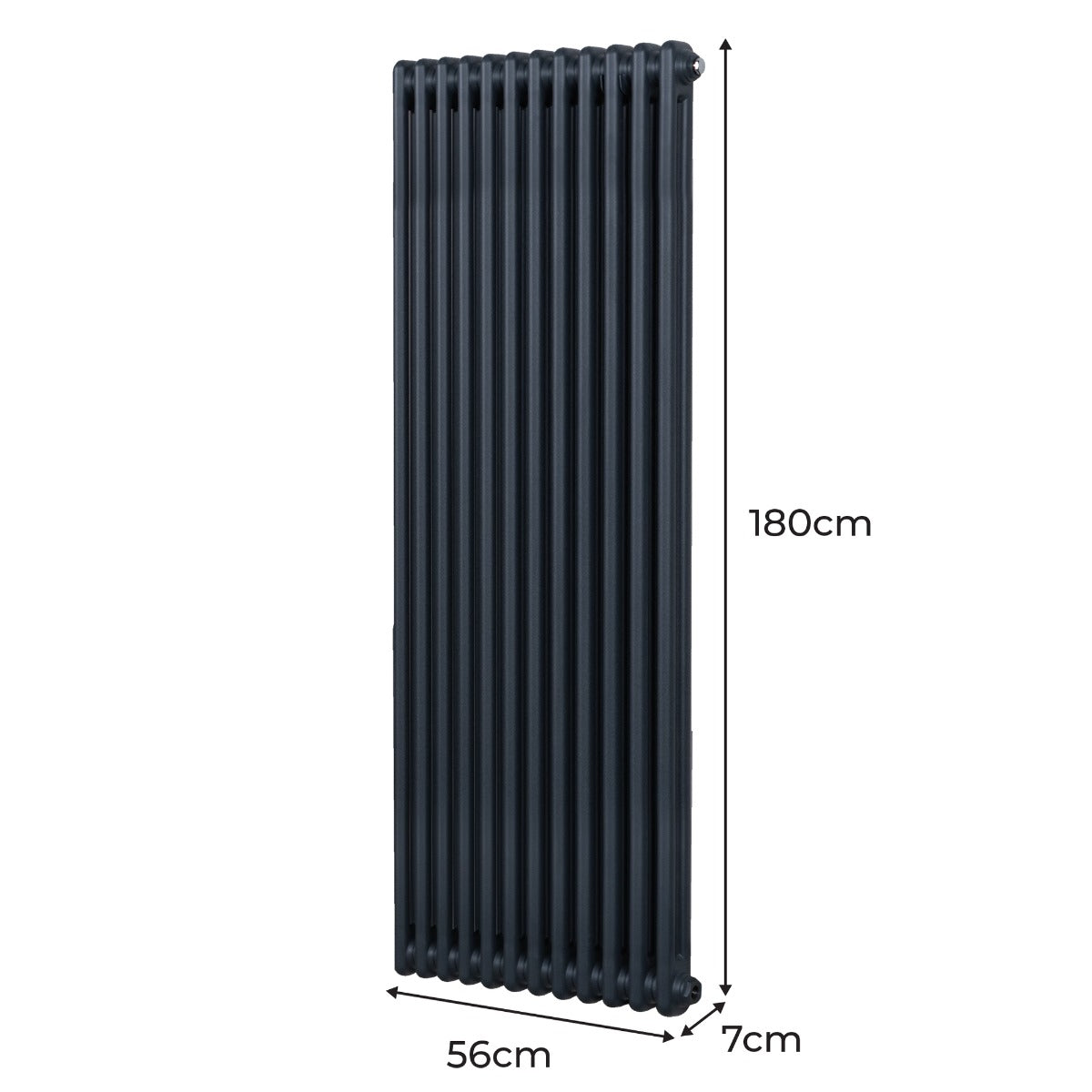 Radiateur Traditionnel à Double Colonne – 1800 x 562 mm – Gris Anthracite