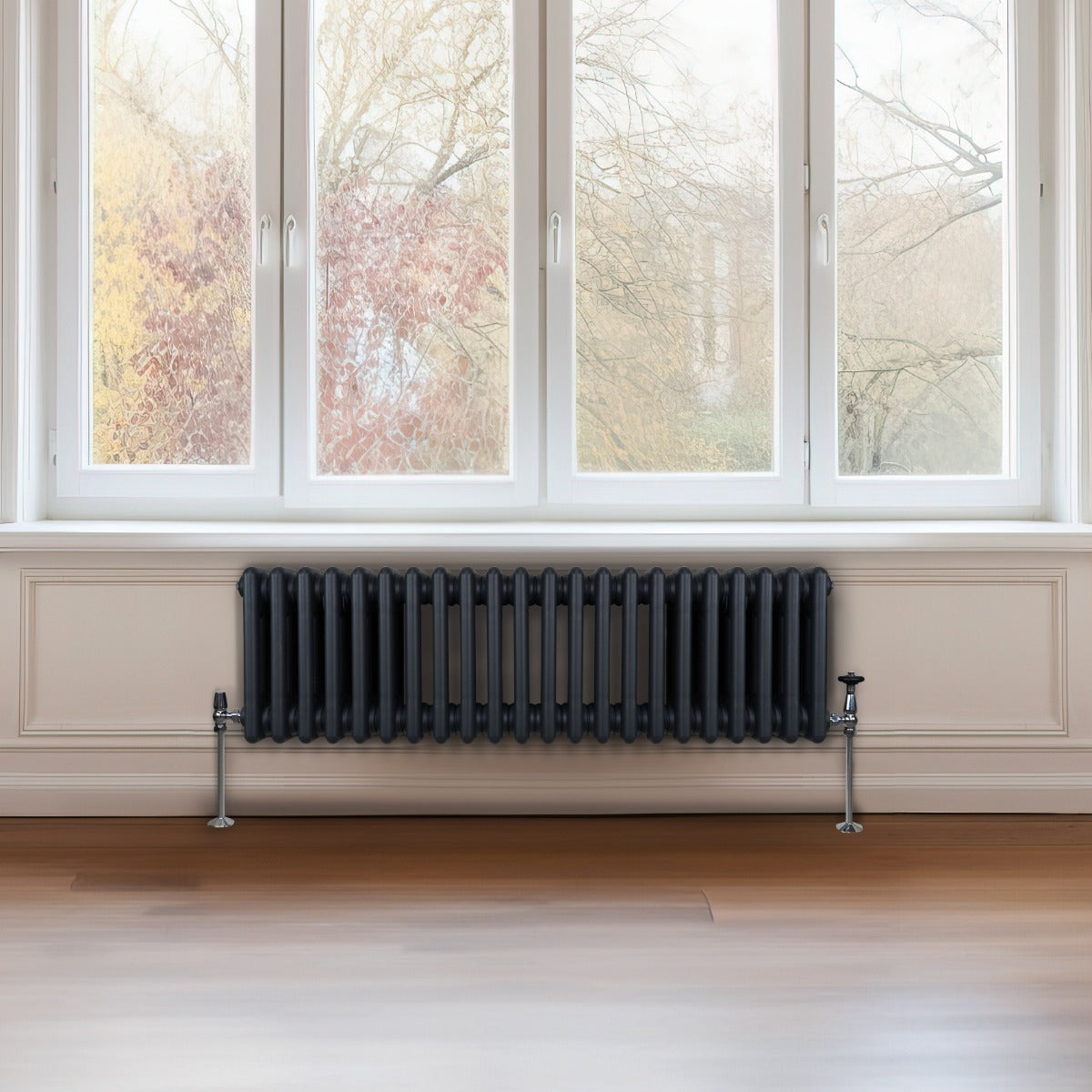 Radiateur Traditionnel à Triple Colonne – 300 x 1012 mm – Gris Anthracite