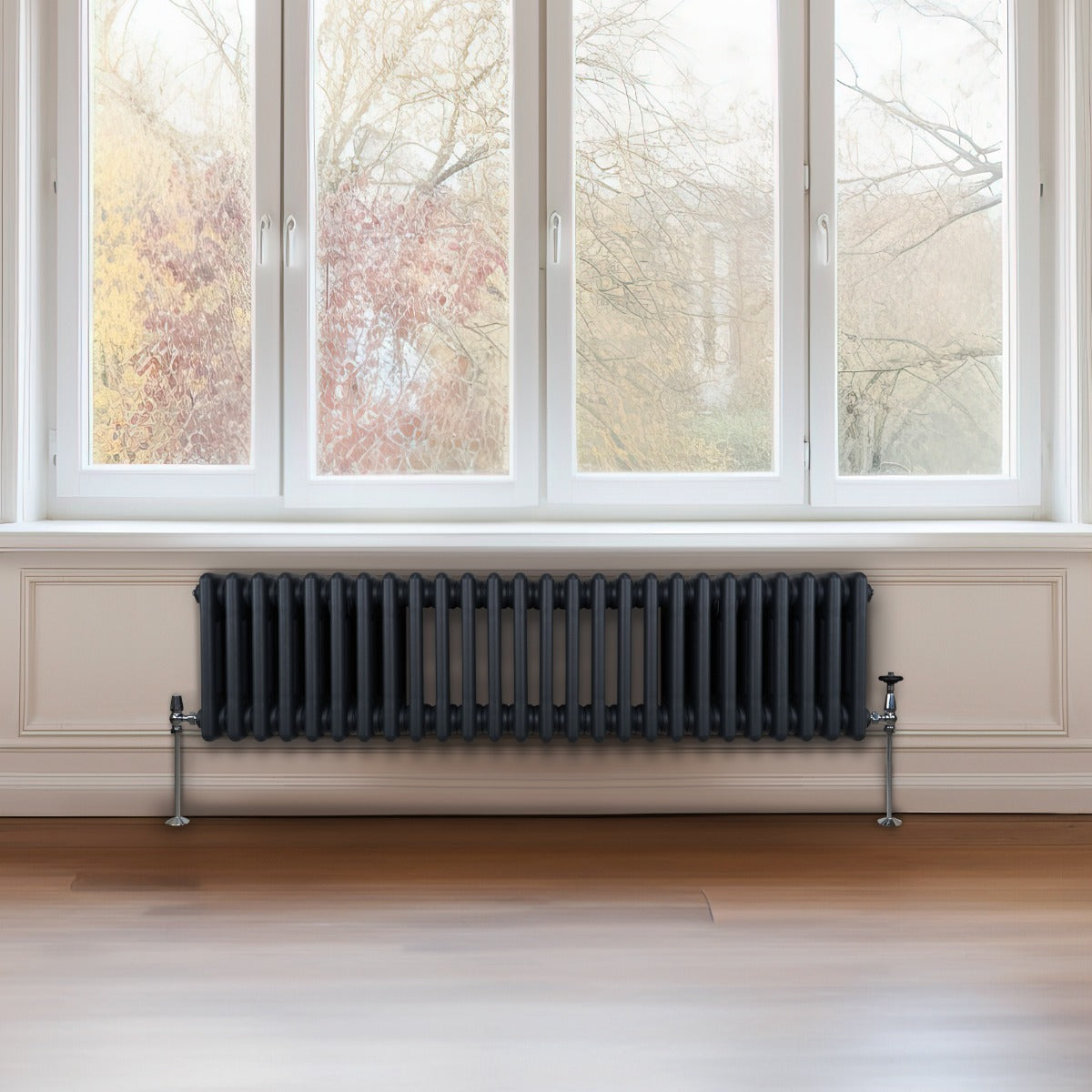 Radiateur Traditionnel à Triple Colonne – 300 x 1192 mm – Gris Anthracite