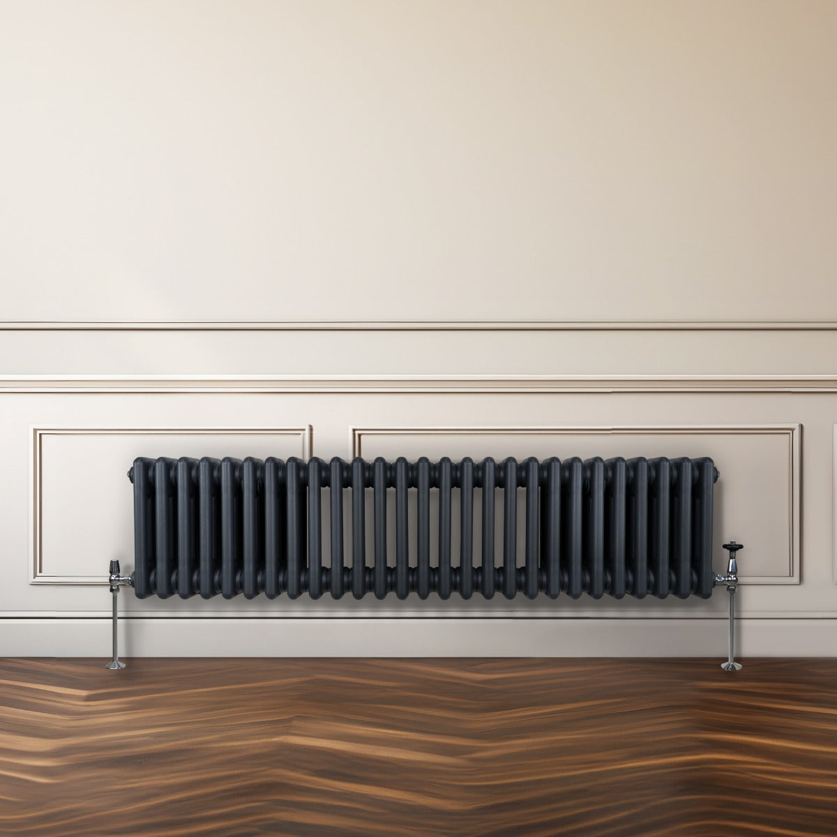 Radiateur Traditionnel à Triple Colonne – 300 x 1192 mm – Gris Anthracite