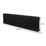 Radiateur Traditionnel à Triple Colonne – 300 x 1192 mm – Noir