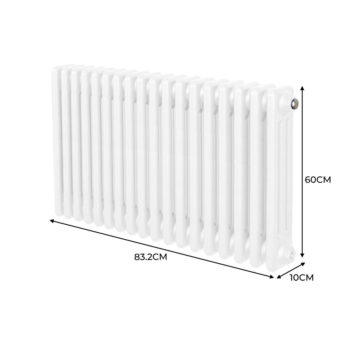 Radiateur Traditionnel à Triple Colonne – 600 x 832 mm – Blanc