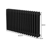 Radiateur Traditionnel à Triple Colonne – 600 x 832 mm – Noir