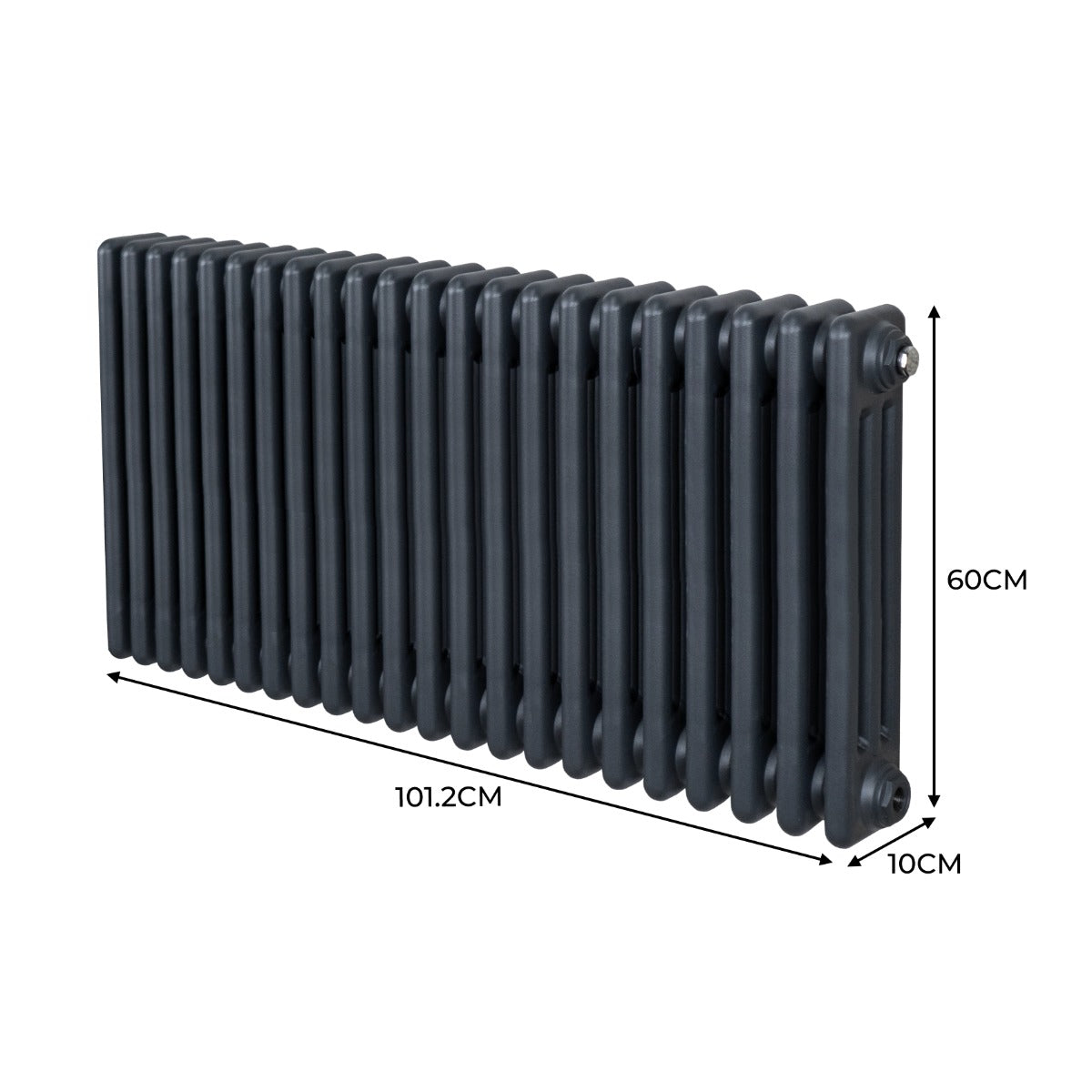 Radiateur Traditionnel à Triple Colonne – 600 x 1012 mm – Gris Anthracite