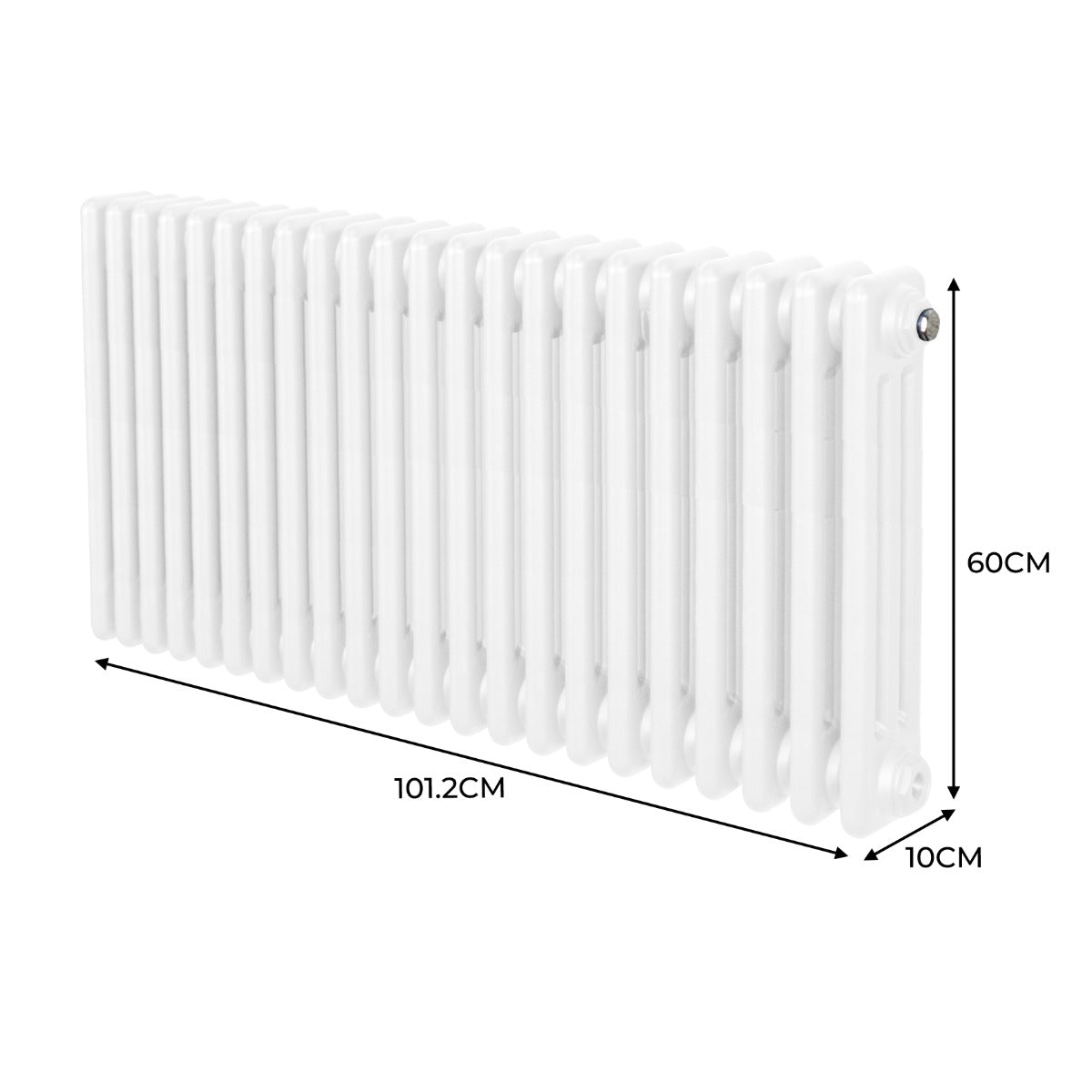 Radiateur Traditionnel à Triple Colonne – 600 x 1012 mm – Blanc