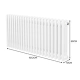 Radiateur Traditionnel à Triple Colonne – 600 x 1012 mm – Blanc