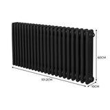 Radiateur Traditionnel à Triple Colonne – 600 x 1012 mm – Noir