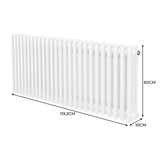 Radiateur Traditionnel à Triple Colonne – 600 x 1192 mm – Blanc