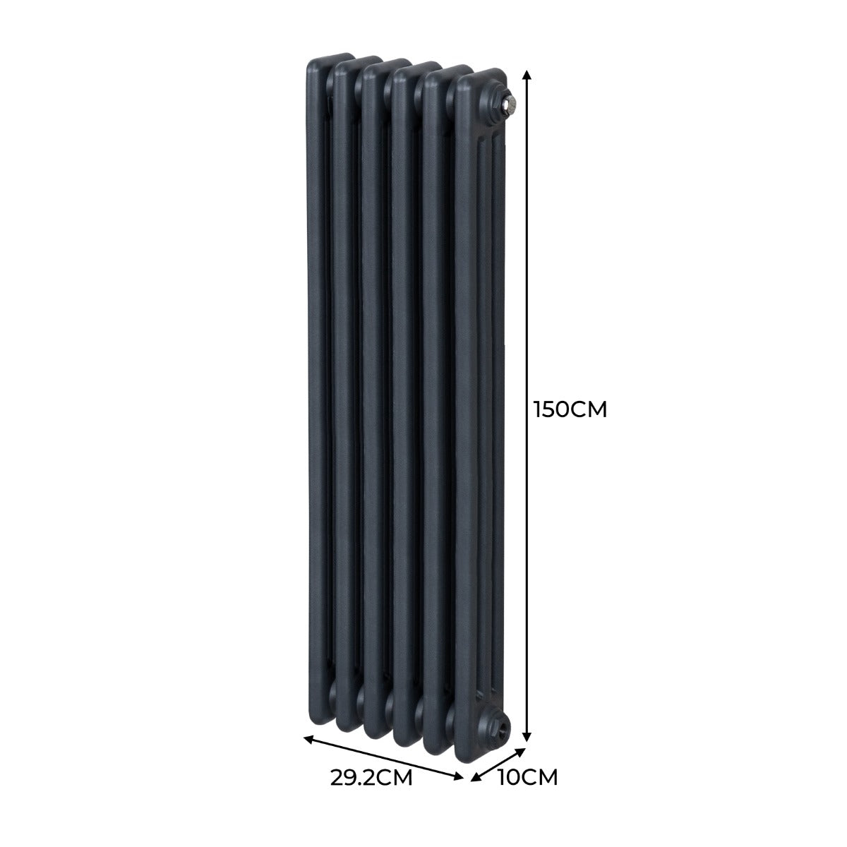 Radiateur Traditionnel à Triple Colonne – 1500 x 292 mm – Gris Anthracite