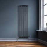 Radiateur Traditionnel à Triple Colonne – 1800 x 472 mm – Gris Anthracite