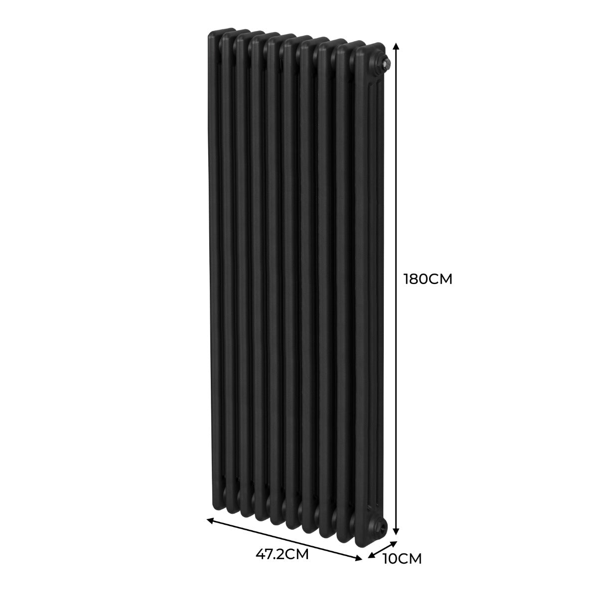 Radiateur Traditionnel à Triple Colonne – 1800 x 472 mm – Noir