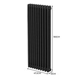 Radiateur Traditionnel à Triple Colonne – 1800 x 472 mm – Noir