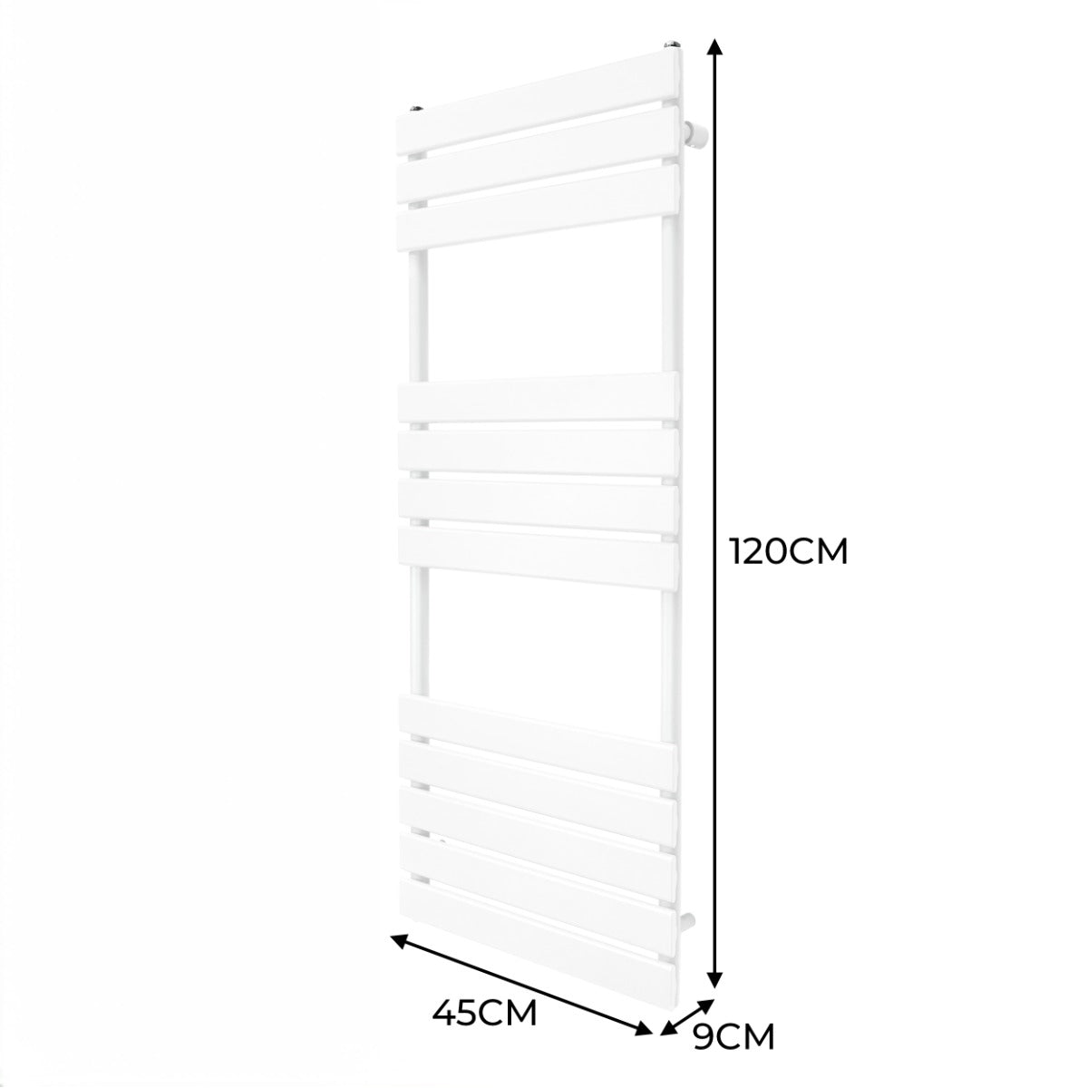 Radiateur Sèche-Serviettes à Panneau Plat – 1200mm x 450mm – Blanc