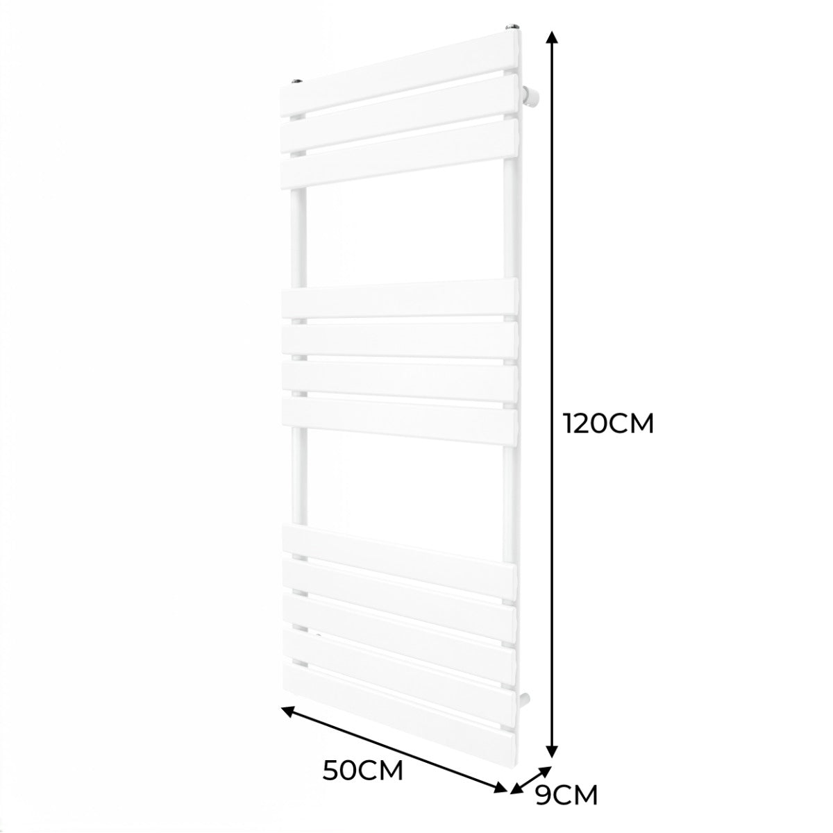 Radiateur Sèche-Serviettes à Panneau Plat – 1200mm x 500mm – Blanc