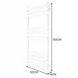 Radiateur Sèche-Serviettes à Panneau Plat – 1200mm x 500mm – Blanc