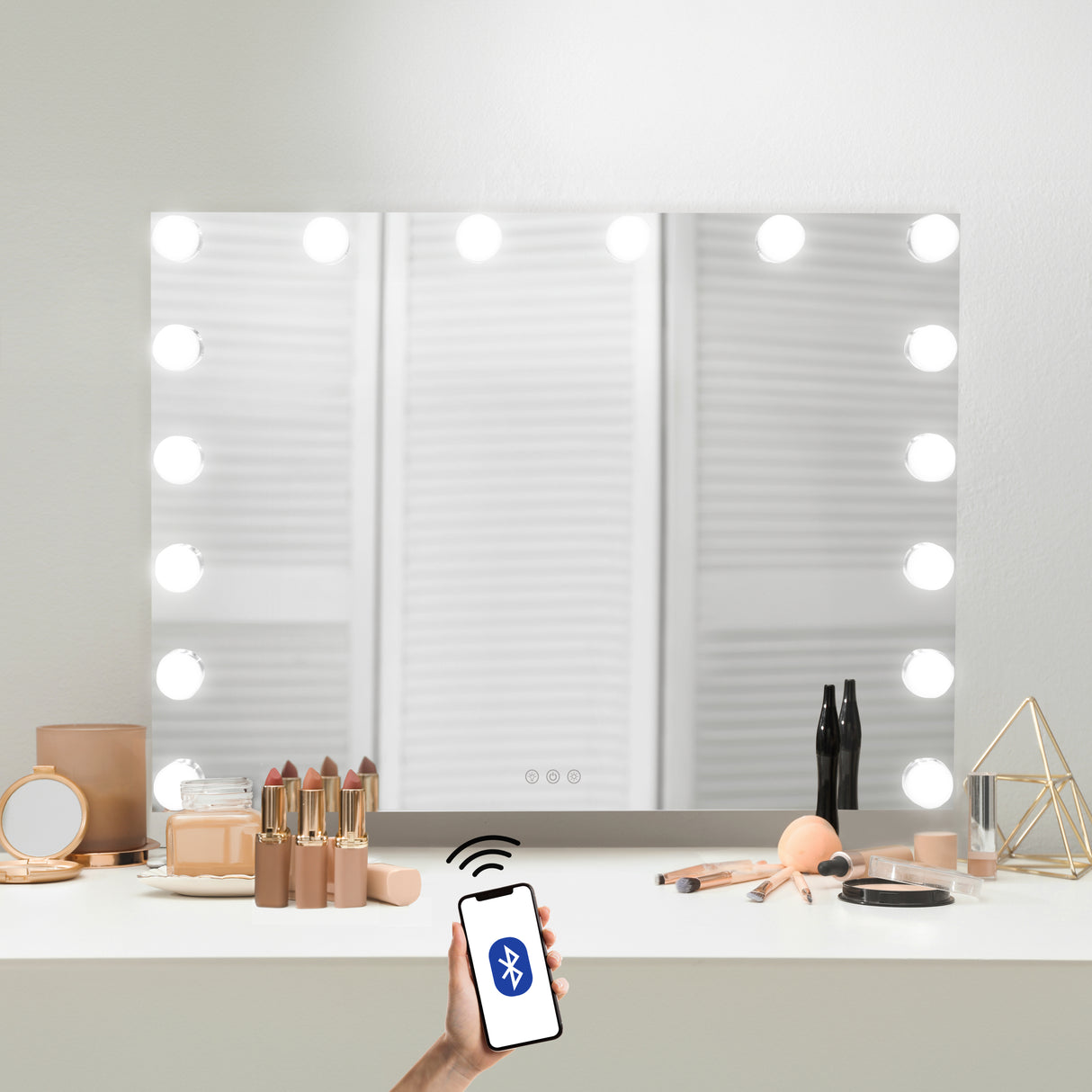 Miroir LED Bluetooth - 80 x 60cm