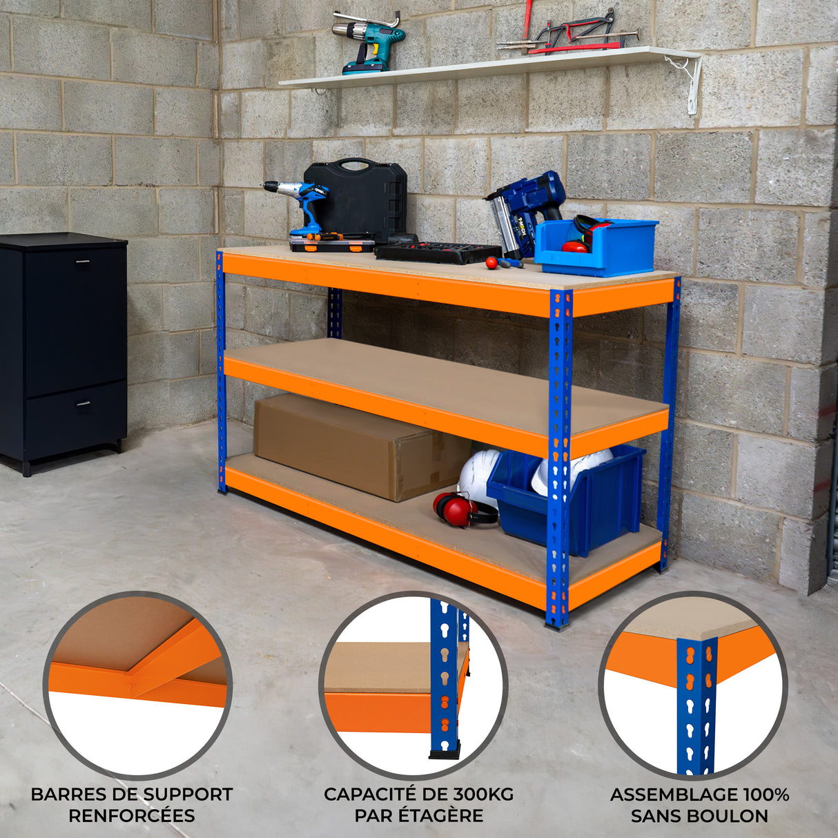 Étagère Supplémentaire pour Établi S-Rax - 120cm x 60cm