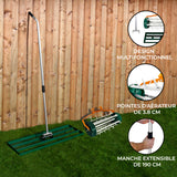 Ensemble 2-en-1 Scarificateur et Niveleur de Pelouse de 100 cm - Vert