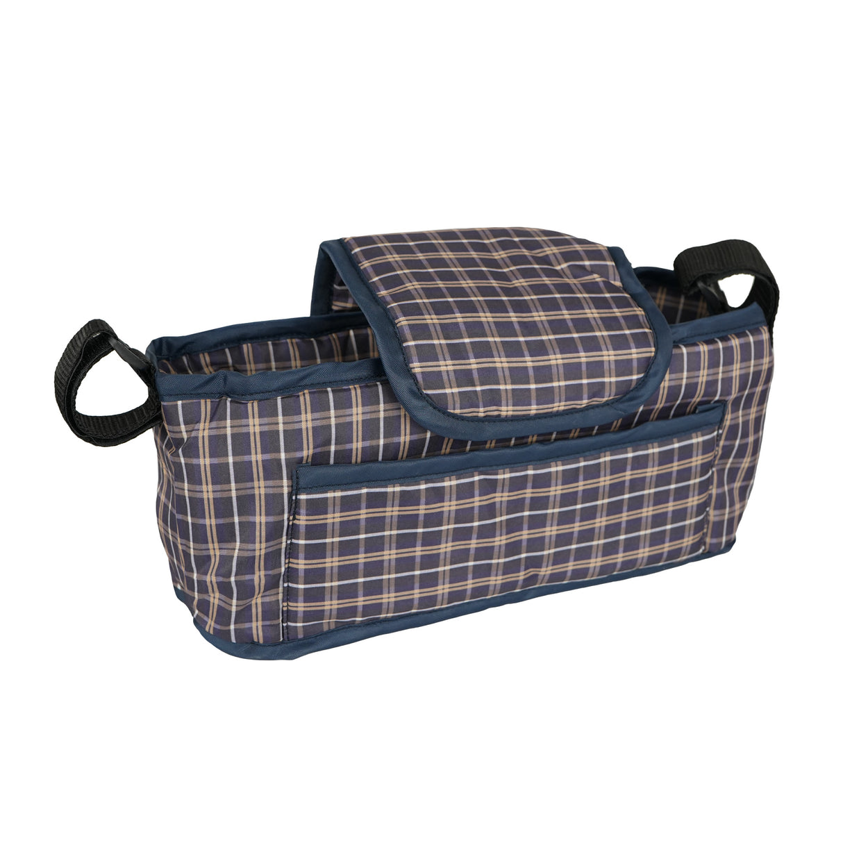 Sac Caddy pour Poussette pour Animaux de Compagnie Tartan Bleu