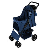 Poussette pour Animal de Compagnie et Sac Caddy – Bleu