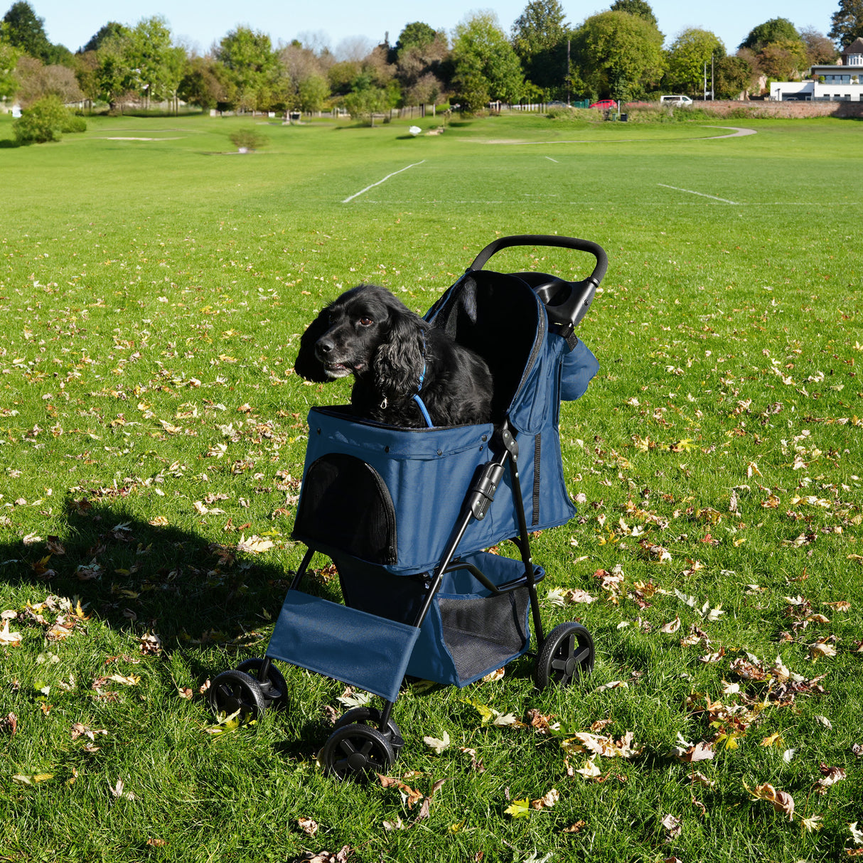 Poussette pour Animal de Compagnie et Sac Caddy – Bleu