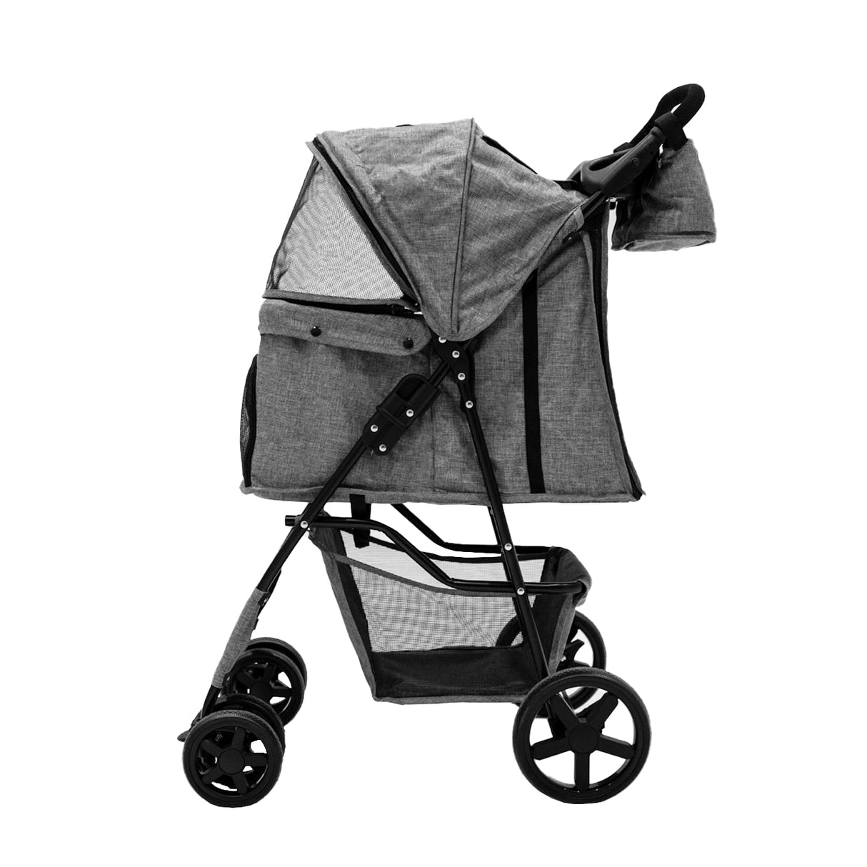 Poussette pour Animal de Compagnie et Sac Caddy – Gris tissé