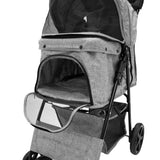 Poussette pour Animal de Compagnie et Sac Caddy – Gris tissé