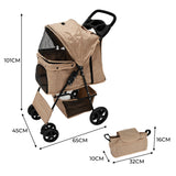 Poussette pour Animal de Compagnie et Sac Caddy – Beige