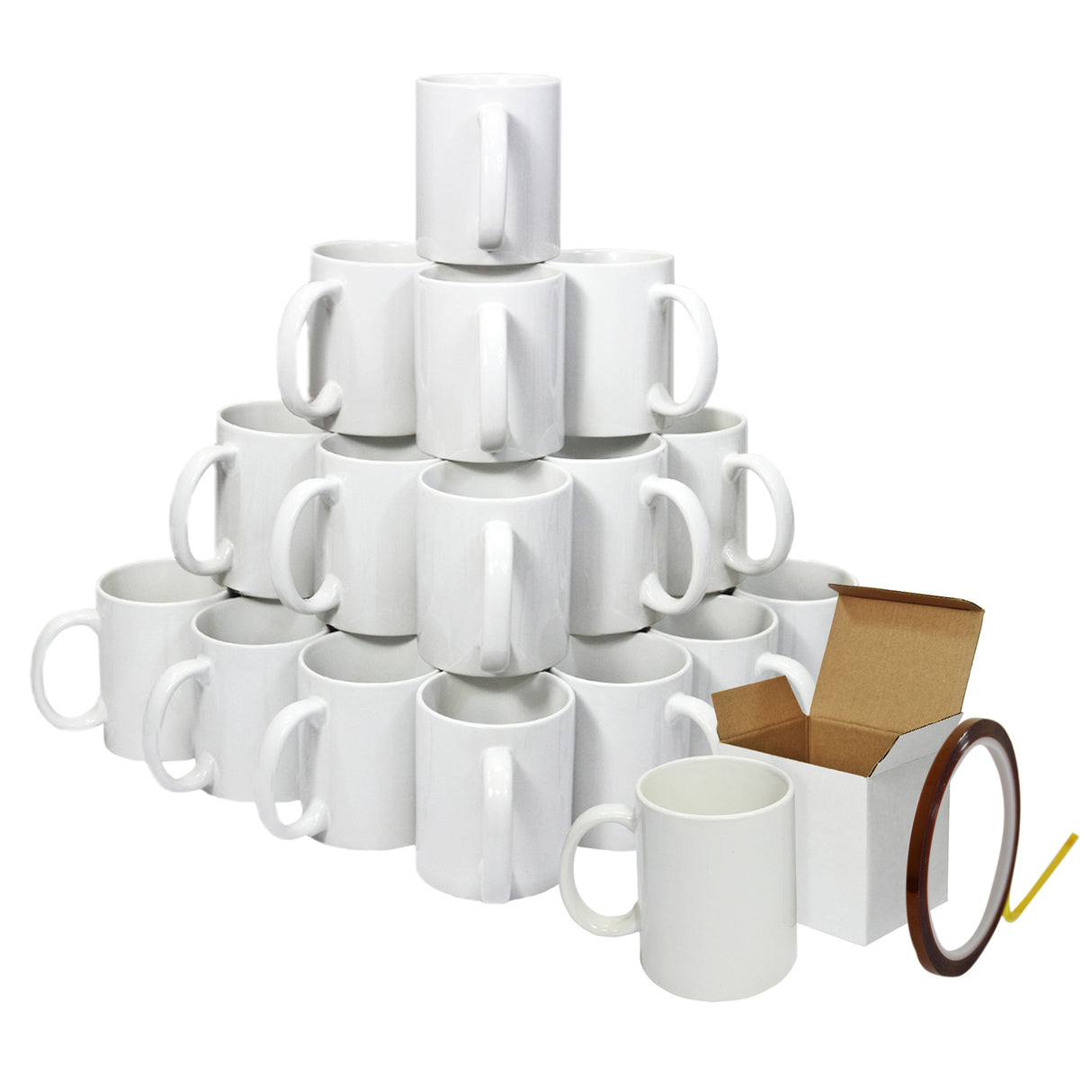 36 Tasses , Boîtes et 1 Ruban Thermorésistant