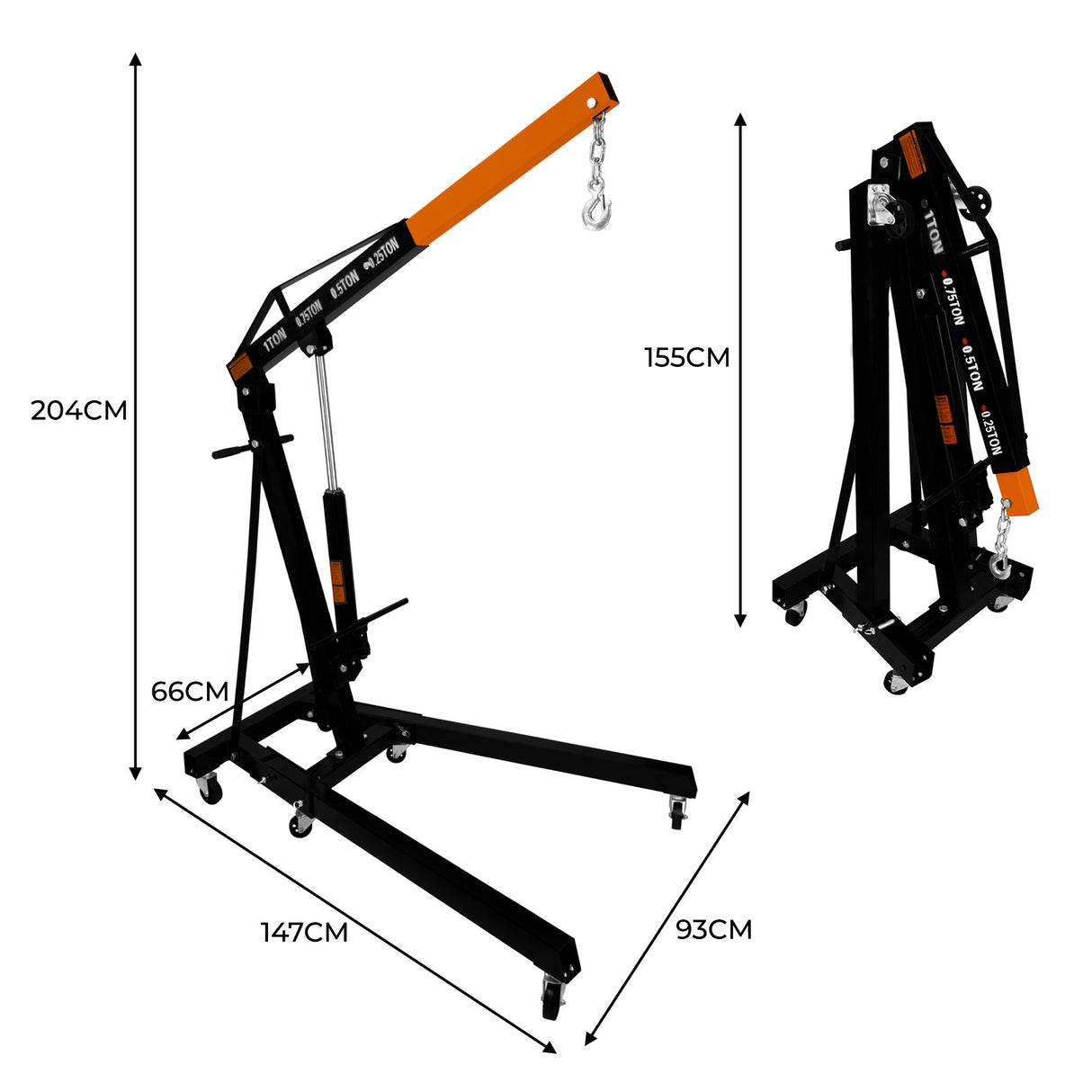 Ensemble de grue hydraulique pour moteurs de 1 tonne et équilibrateur de charge