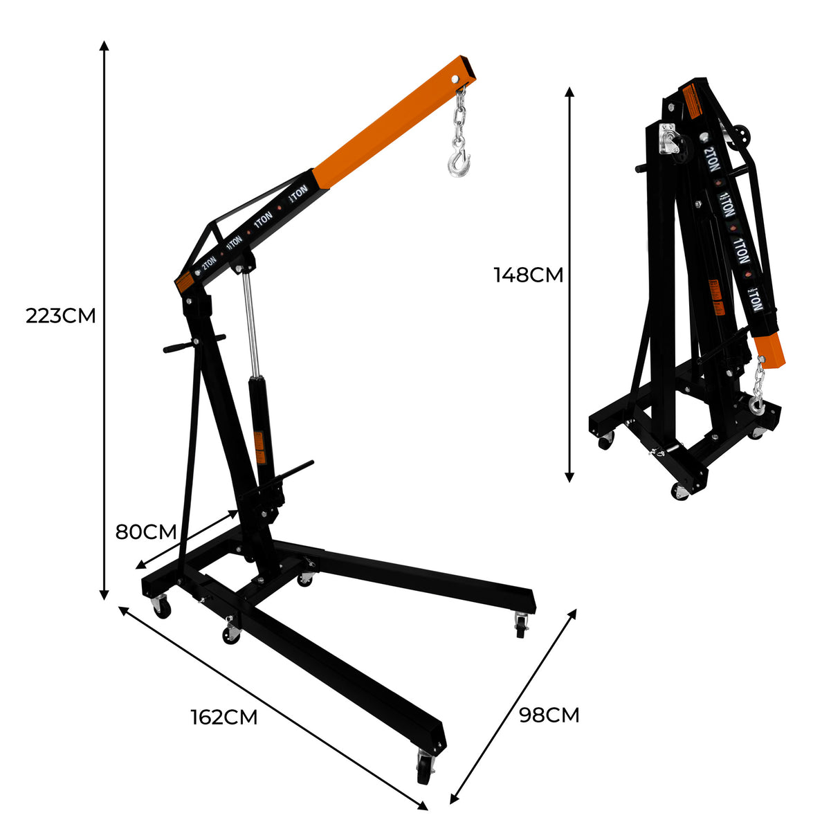 Ensemble de grue hydraulique pour moteurs de 2 tonnes et équilibrateur de charge