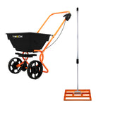 Épandeur Rotatif & Niveleur de Pelouse 50 cm (Orange)