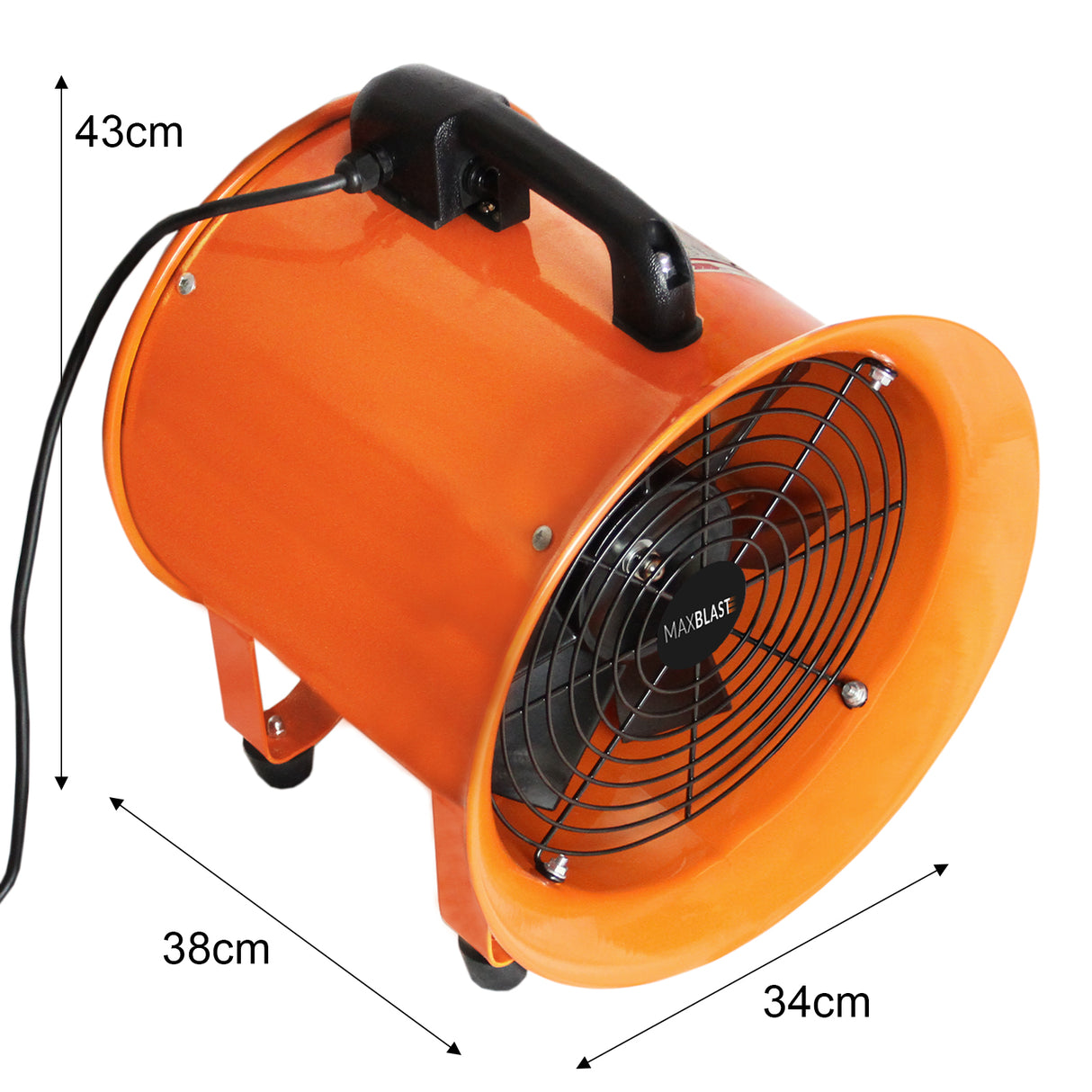 MAXBLAST Ventilateur Industriel 300mm 550W avec conduit de 12m