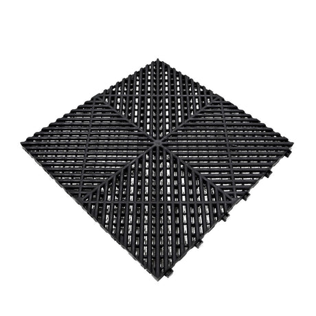 Carrelage de Sol Ventilé Pour Garage x 120 Avec Bordure (Noir)