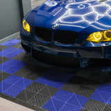 Carrelage de Sol Ventilé Pour Garage Avec Bordure (60 x Noir & 60 Bleu)