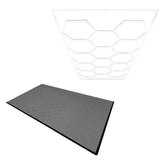 Lampes Hexagones & Carrelage de Sol Ventilé Pour Garage Avec Bordure (x120 Gris)