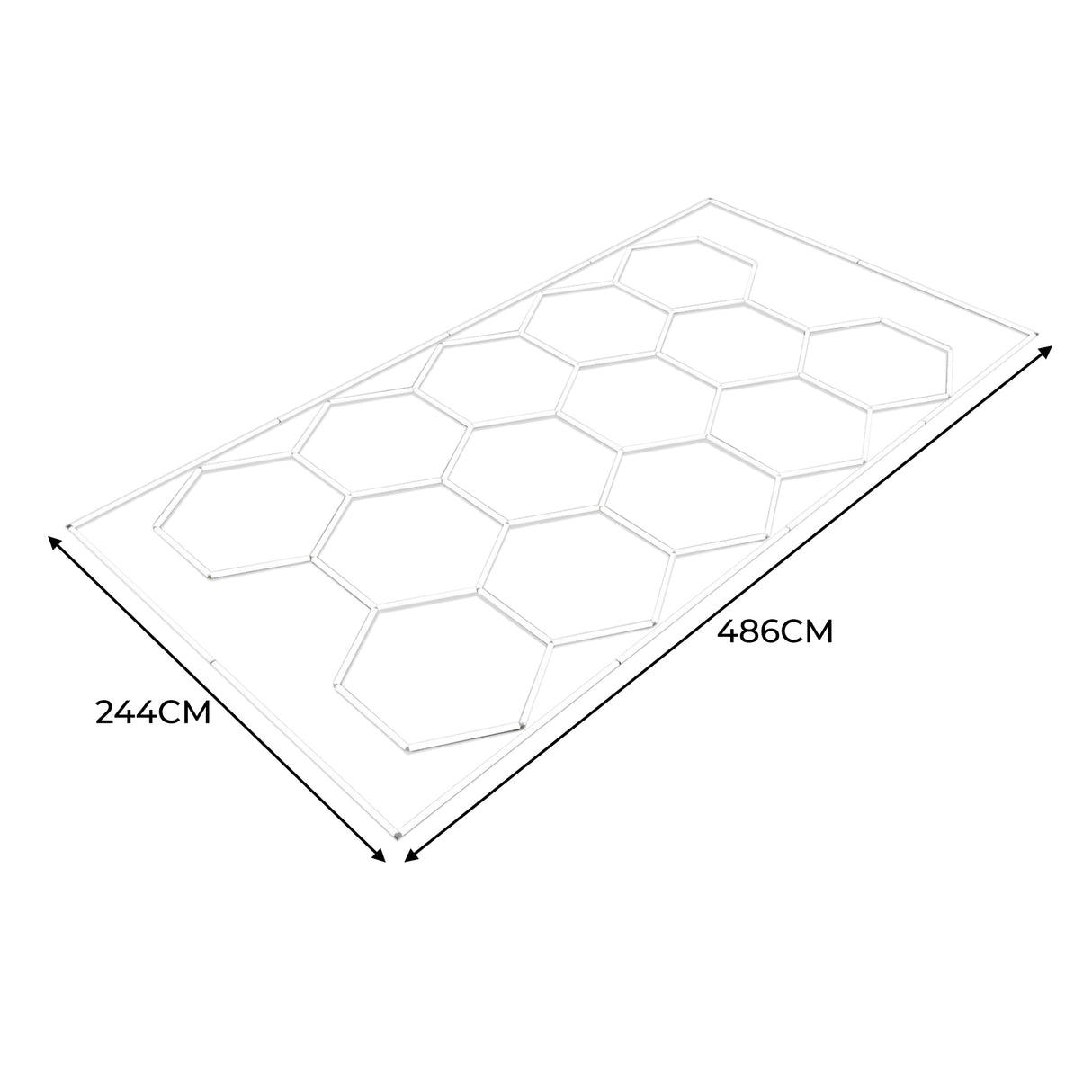 Lampes Hexagones & Carrelage de Sol Ventilé Pour Garage Avec Bordure (x120 Gris)