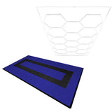 Lampes Hexagones & Carrelage de Sol Ventilé Pour Garage Avec Bordure (x90 Bleu x30 Noir)