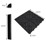 Lampes Hexagones & Carrelage de Sol Ventilé Pour Garage Avec Bordure (x90 Bleu x30 Noir)