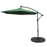 Parasol Vert  3m avec LED's Intégrés avec Base Ronde