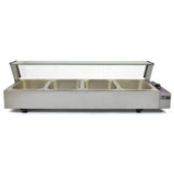 KuKoo Vitrine Bain Marie Professionnel à 4 Bacs