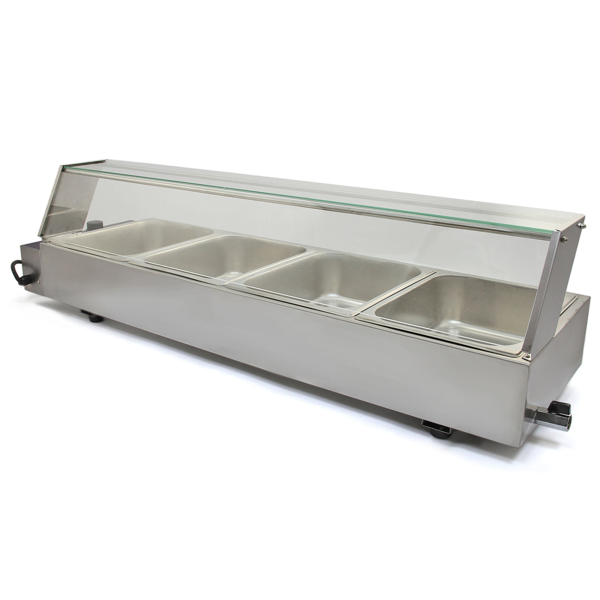 KuKoo Vitrine Bain Marie Professionnel à 4 Bacs