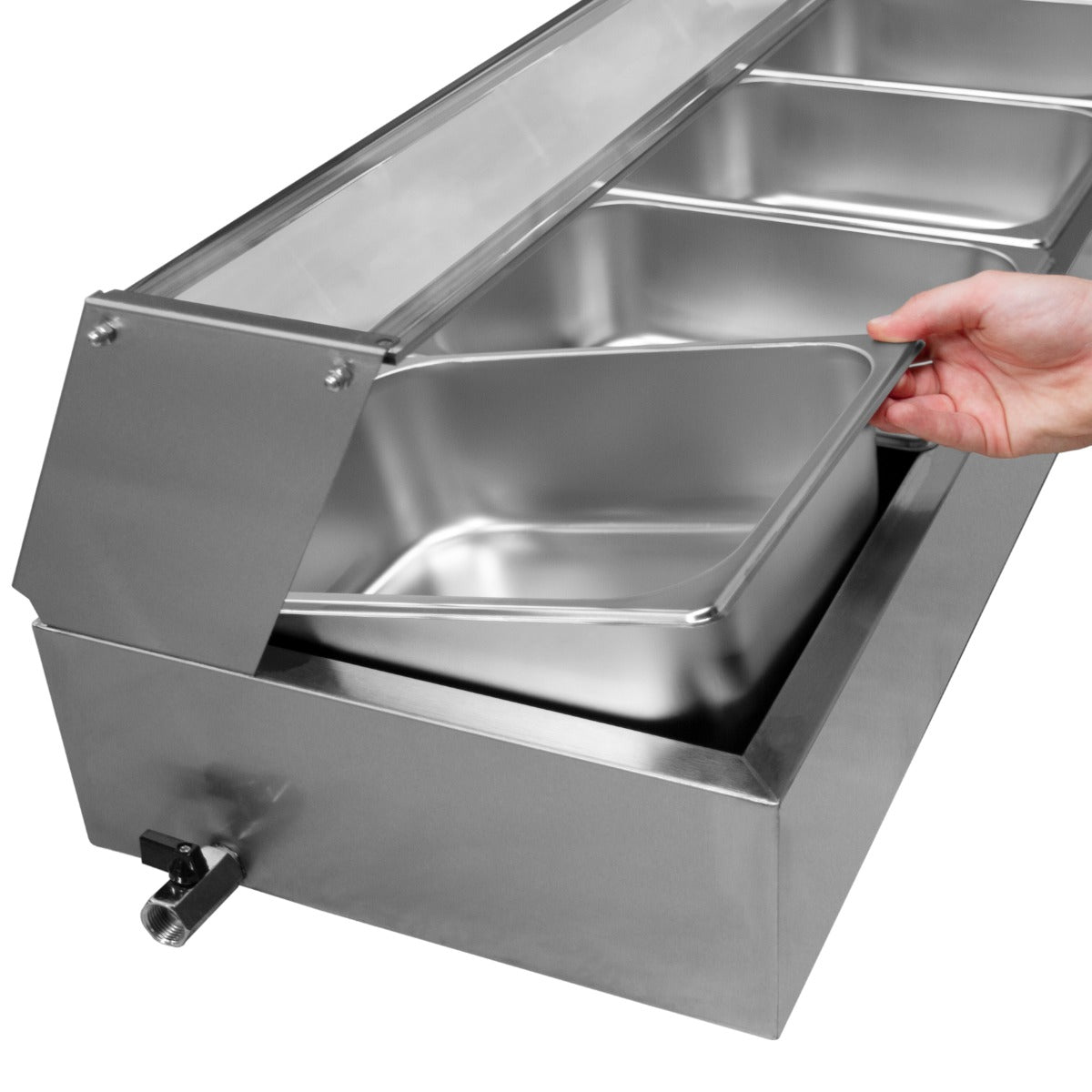 KuKoo Vitrine Bain Marie Professionnel à 5 Bacs