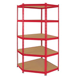 Monster Racking - Rayonnage d'Angle Z-Rax en Acier Sans Boulons Rouge 90cm x 45cm x 183cm