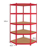 Monster Racking - Rayonnage d'Angle Z-Rax en Acier Sans Boulons Rouge 90cm x 45cm x 183cm