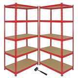 Monster Racking 1 Rayonnage d'Angle Z-Rax Rouge & 2 Rayonnages Z-Rax Rouges en Acier Sans Boulons 90cm x 45cm x 183cm