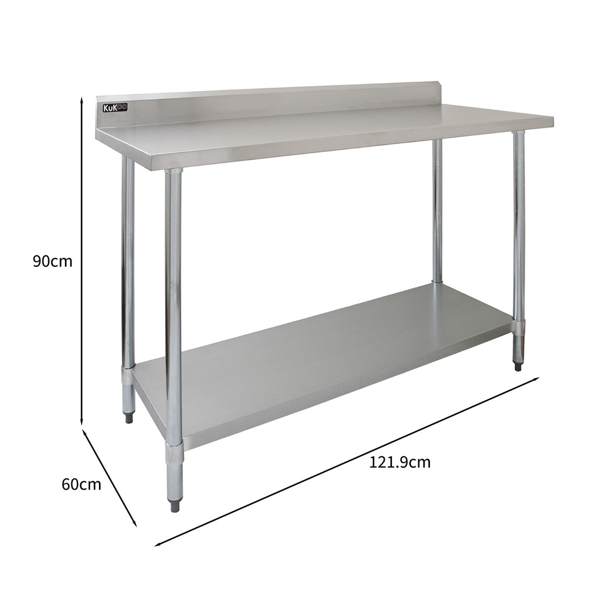 Table de Travail pour Cuisine en Inox - 120 cm