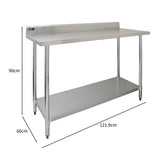 Table de Travail pour Cuisine en Inox - 120 cm