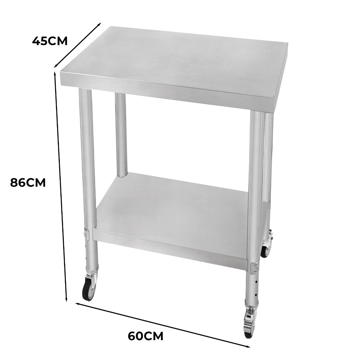 Table de Travail en Inox 60cm x 45cm x 86cm - KuKoo